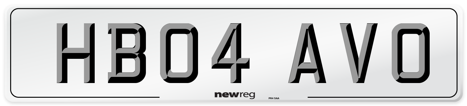 HB04 AVO Number Plate from New Reg